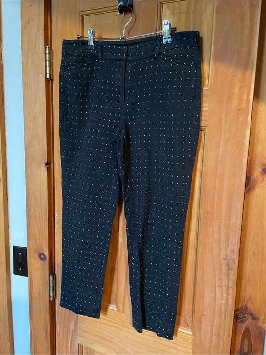 White House Black Market Pants - White House Black Market Black Cropped Slim Ankle Pants with Tiny Dot Accent